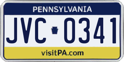 PA license plate JVC0341