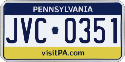 PA license plate JVC0351