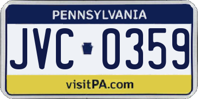PA license plate JVC0359
