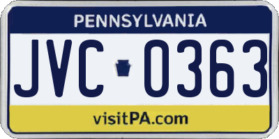 PA license plate JVC0363
