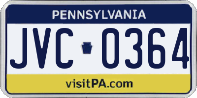 PA license plate JVC0364