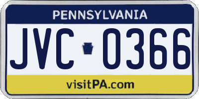 PA license plate JVC0366