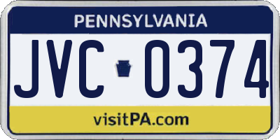 PA license plate JVC0374