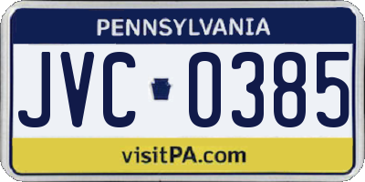 PA license plate JVC0385