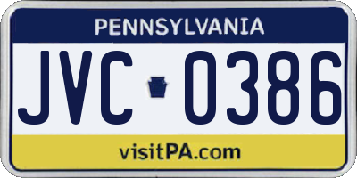 PA license plate JVC0386