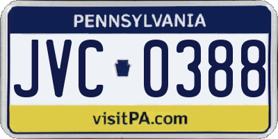 PA license plate JVC0388
