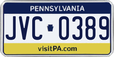 PA license plate JVC0389
