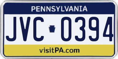 PA license plate JVC0394