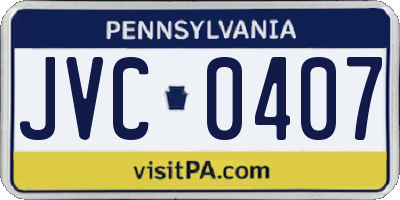 PA license plate JVC0407