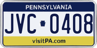 PA license plate JVC0408