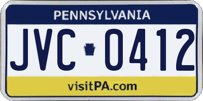 PA license plate JVC0412
