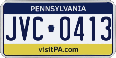 PA license plate JVC0413
