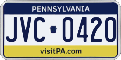 PA license plate JVC0420