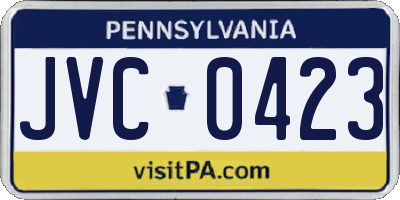 PA license plate JVC0423