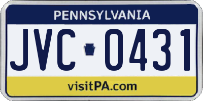 PA license plate JVC0431