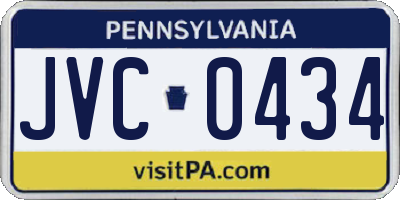 PA license plate JVC0434