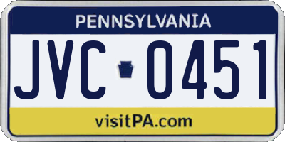 PA license plate JVC0451