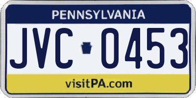 PA license plate JVC0453