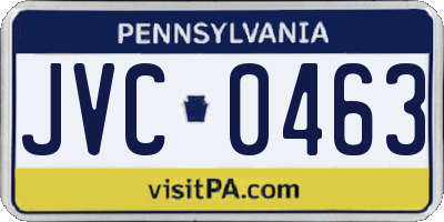 PA license plate JVC0463