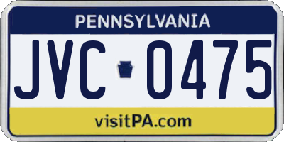 PA license plate JVC0475