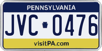 PA license plate JVC0476