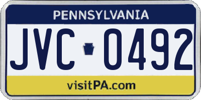 PA license plate JVC0492