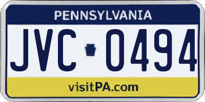 PA license plate JVC0494