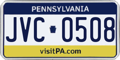 PA license plate JVC0508