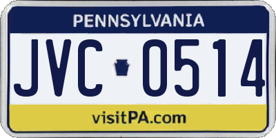 PA license plate JVC0514