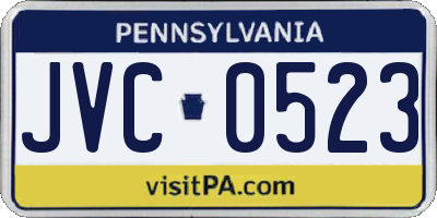 PA license plate JVC0523