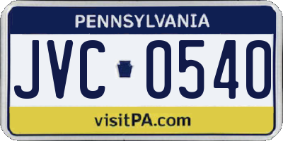 PA license plate JVC0540