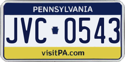 PA license plate JVC0543