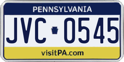 PA license plate JVC0545