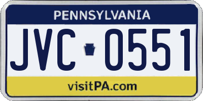 PA license plate JVC0551