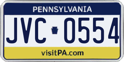 PA license plate JVC0554