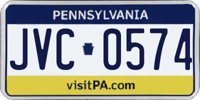 PA license plate JVC0574