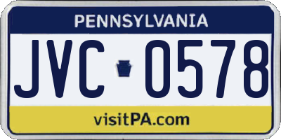 PA license plate JVC0578