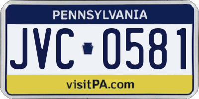 PA license plate JVC0581