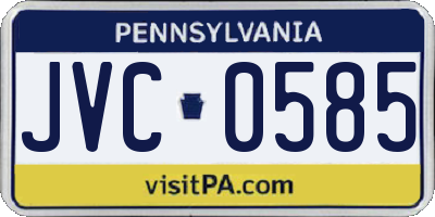 PA license plate JVC0585