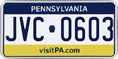 PA license plate JVC0603