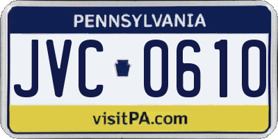 PA license plate JVC0610