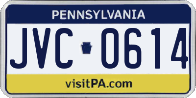 PA license plate JVC0614
