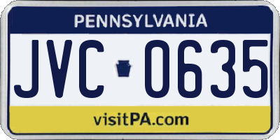 PA license plate JVC0635