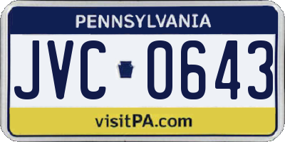 PA license plate JVC0643