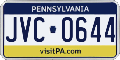 PA license plate JVC0644