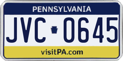 PA license plate JVC0645
