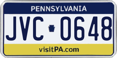 PA license plate JVC0648