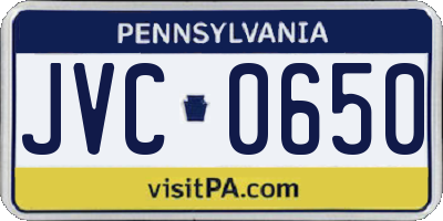 PA license plate JVC0650