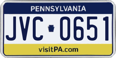 PA license plate JVC0651