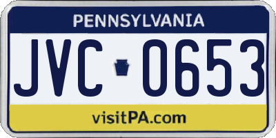 PA license plate JVC0653